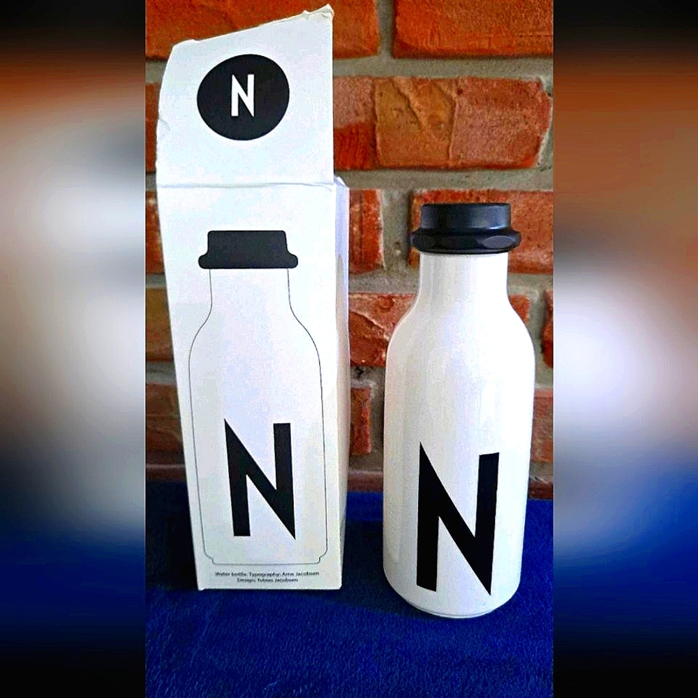 N Designer Water Bottle from the Design Letters Collection